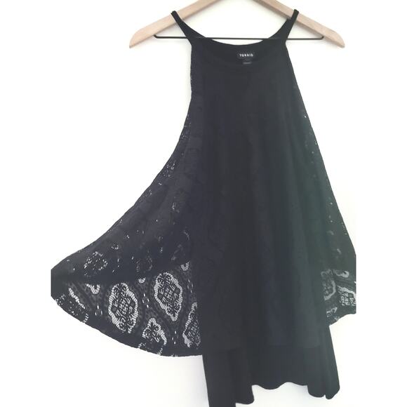 EUC Torrid Overlay Tiered Tank Top - 0X Plus Size - Picture 6 of 9